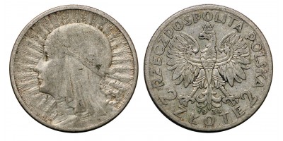 Lengyelország Jadwiga 2 zloty 1934 R!